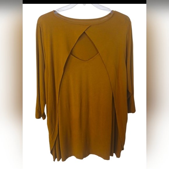 Denim 24/7 Women's Front Drape, Keyhole Front, 3/4 Sleeves Tunic Size 1X 22/24 - Picture 2 of 4